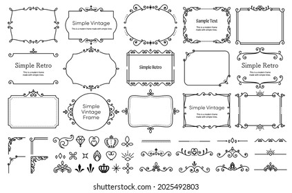 Simple and modern vector illustration vintage frame set.　