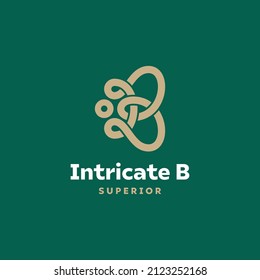 Letra vectorial simple moderna letra monocroma B Logotipo en oro Diseño de logotipo para marca de empresa y diseño de identidad