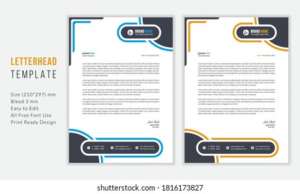 Simple Modern vector Letterhead template design for your business. Creative & Clean business style print ready letterhead design for your corporate project.