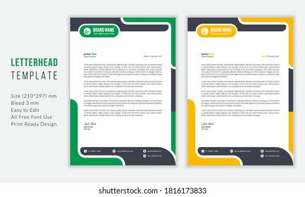 Simple Modern vector Letterhead template design for your business. Creative & Clean business style print ready letterhead design for your corporate project.