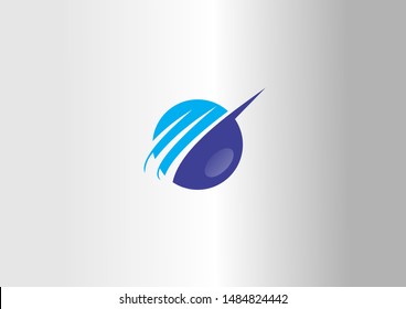 Simple modern vector logo illustration. Blue round vector logo. 