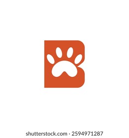 simple and modern vector logo of letter B paw 
