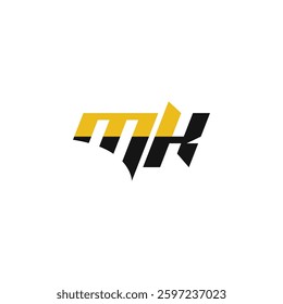 simple and modern vector logo of letter M K