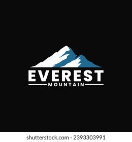 simple modern vector of mountain everest himalayas nepal landscape, rocky ice top mount peak silhouette suitable for adventure outdoor logo design idea