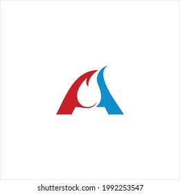 simple and modern vector with negative water and A letter for organic matter logo and icon design templates