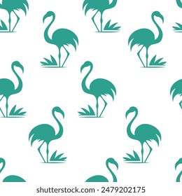 Simple modern vector pattern design featuring flamingos on a transparent background, ideal for chic and contemporary projects