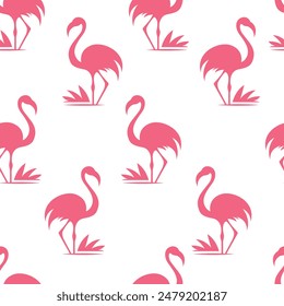 Simple modern vector pattern design featuring flamingos on a transparent background, ideal for chic and contemporary projects