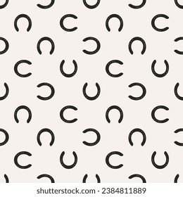 Simple modern vector pattern with horseshoes