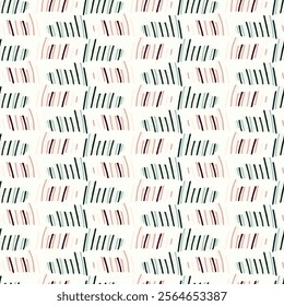 Simple modern vector scandi shape seamless pattern. Pastel floral motif on white isolated background, suitable for gender neutral kids fabric design allover swatch tile. 