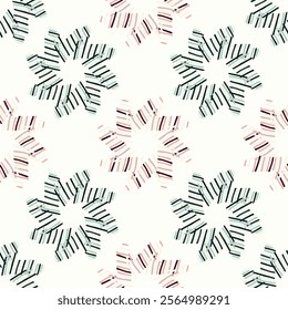 Simple modern vector scandi shape seamless pattern. Pastel floral motif on white isolated background, suitable for gender neutral kids fabric design allover swatch tile. 