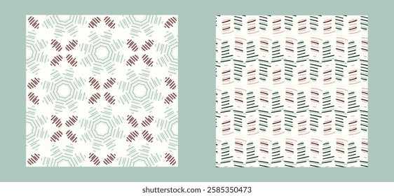 Simple modern vector scandi shape seamless pattern. Pastel floral motif on white isolated background, suitable for gender neutral kids fabric design allover swatch tile. 