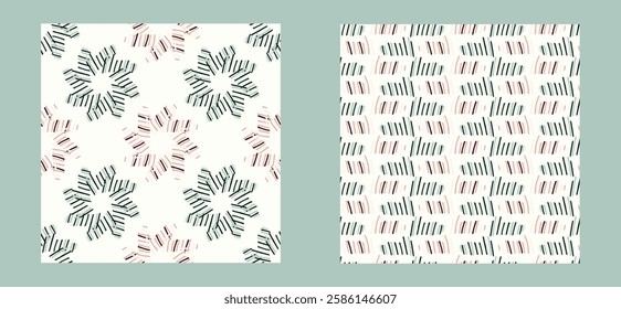 Simple modern vector scandi shape seamless pattern. Pastel floral motif on white isolated background, suitable for gender neutral kids fabric design allover swatch tile. 