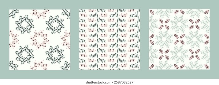 Simple modern vector scandi shape seamless pattern. Pastel floral motif on white isolated background, suitable for gender neutral kids fabric design allover swatch tile. 