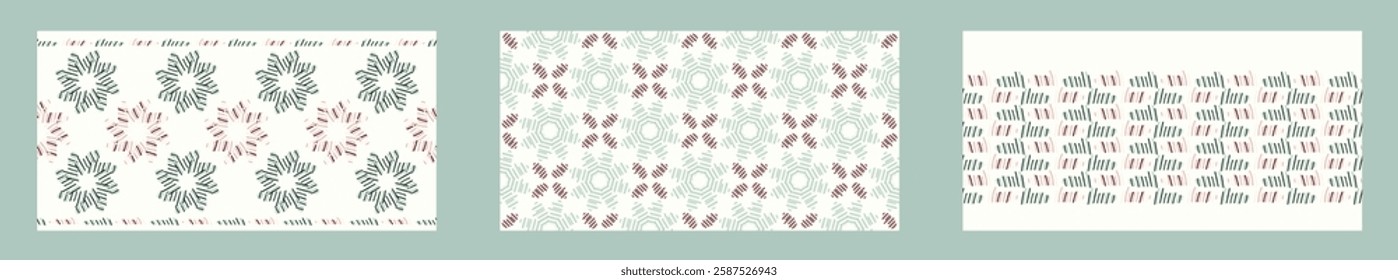 Simple modern vector scandi shape seamless pattern. Pastel floral motif on white isolated background, suitable for gender neutral kids fabric design allover swatch tile. 