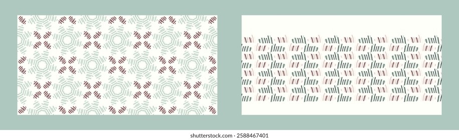 Simple modern vector scandi shape seamless border. Pastel floral motif on white isolated background, suitable for gender neutral kids fabric design banner. 