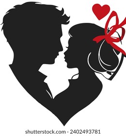 Representación de una silueta vectorial simple y moderna de un símbolo con temática amorosa, que incorpora elementos estéticos para un ambiente de San Valentín.