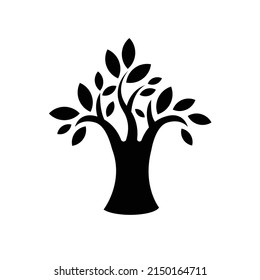 simple modern vector tree shape, graphic tree logo 