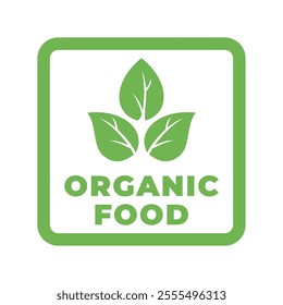 Simple and modern vegan label vector illustration, organic food label, vegan label vector with green color on a white background