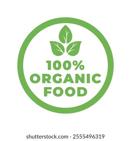Simple and modern vegan label vector illustration, organic food label, vegan label vector with green color on a white background