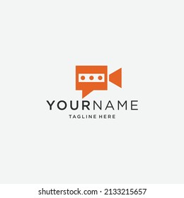 simple and modern video and chat logo design template