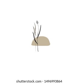 Simple and modern wall art print with floral element. Vector design for decoration or digital printing.