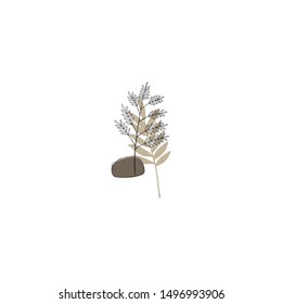 Simple and modern wall art print with floral element. Vector design for decoration or digital printing.