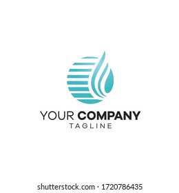 Simple and modern water company logo