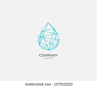 simple and modern water  technology logo by illustrating connectivity in it