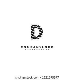 simple modern wavy D logo letter creative design concept isolated on background.