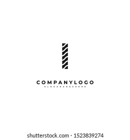 simple modern wavy i logo letter creative design concept isolated on background.