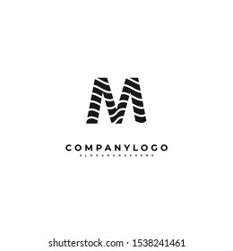 simple modern wavy M logo letter creative design concept isolated on background.
