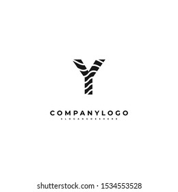 simple modern wavy Y logo letter creative design concept isolated on background.