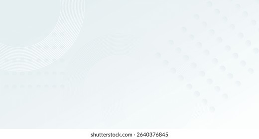 Simple modern white abstract background. Modern circle lines pattern. Futuristic concept. Minimal geometric design.