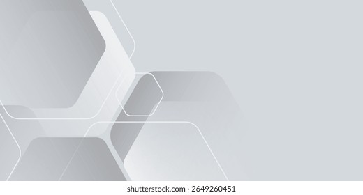Ilustración vectorial de arte abstracto de fondo blanco moderno simple con forma de hexágono arte agradable