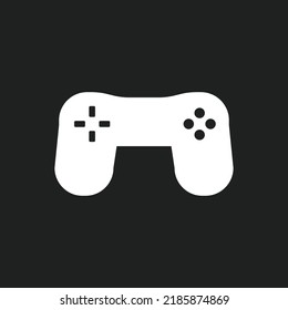 Simple modern white gamepad icon on black background.