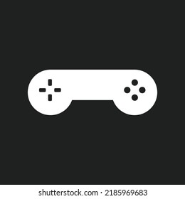 Simple modern white gamepad icon on black background.