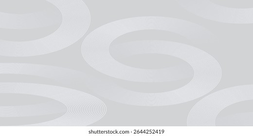 Simple modern white glowing geometric lines on gray background. Modern shiny blue circle abstract art nice