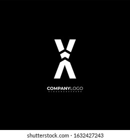 Simple modern white X logotype creative design concept isolated on black background vector illustration