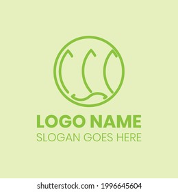 Simple Modern Wide Brand Logo green basic color