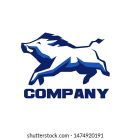 Simple modern wild boar logo