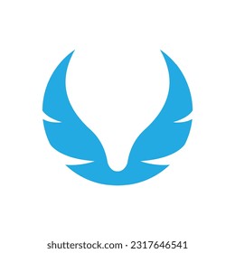 Simple and modern wing design. Can be used for logos and icons. Vector EPS 10