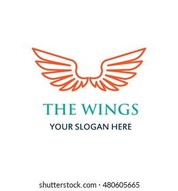 Simple modern wing logo design template