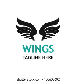 Simple modern wing logo design template