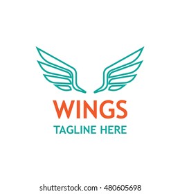 Simple modern wing logo design template