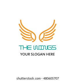 Simple modern wing logo design template
