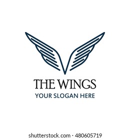 Simple modern wing logo design template