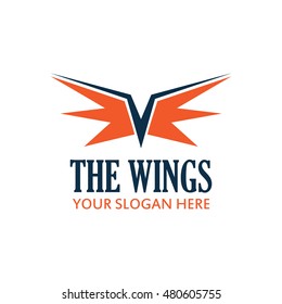 Simple modern wing logo design template