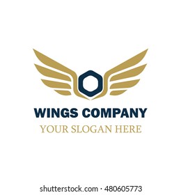 Simple modern wing logo design template