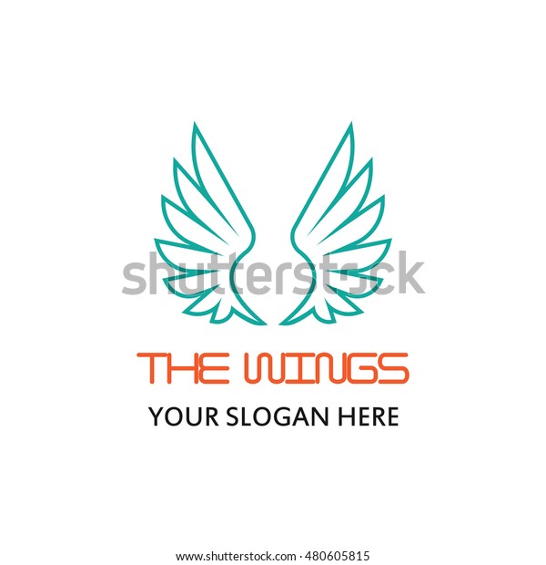 Simple modern wing logo\
design template