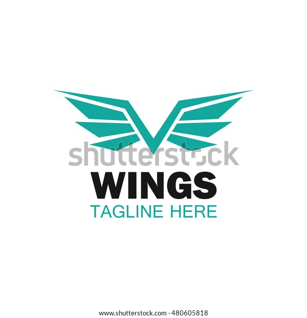 Simple modern wing logo
design template